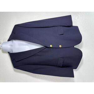 Vtg Polo University Club Navy Wool Blazer Sz 42 Gold Buttons Classic Preppy